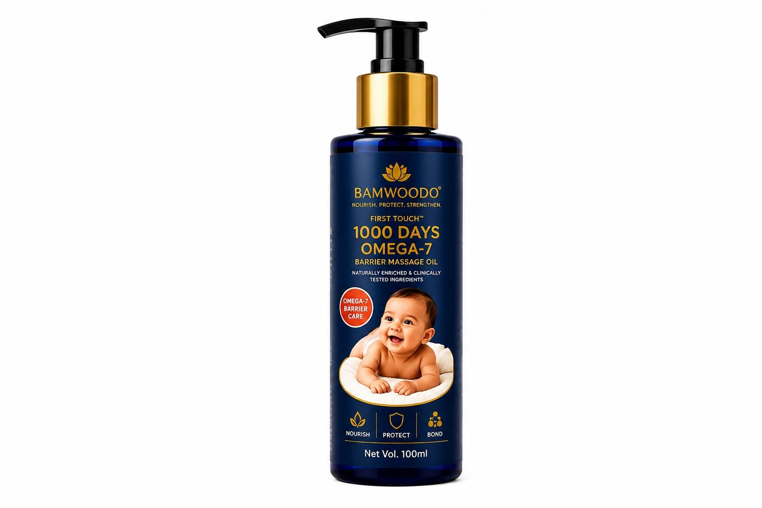 BAMWOODO First Touch Baby Massage Oil | Red Aloe Vera